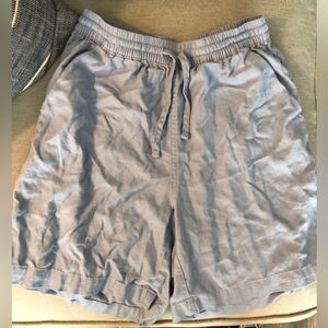 Gloria Vanderbilt Blue Drawstring Linen Shorts